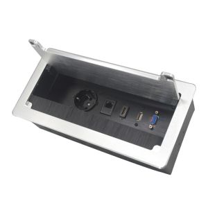 China Brush cover European power computer desktop socket box with usb on sale