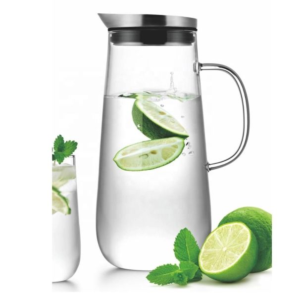 Buy cheap 30oz Direct Drinking Tea Glass Water Pitcher With Handle lid And Filter from wholesalers