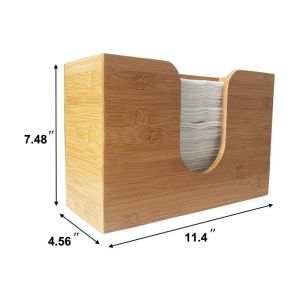 EU Certificate Natural Bamboo Tissue Box Cover Holder Bathroom