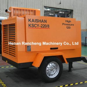 1400kg Portable Diesel Screw Air Compressor 55KW For 8Bar Work Pressure