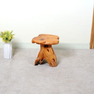 Apartment Retro Style Irregular Shape Pine Solid Wood Stool