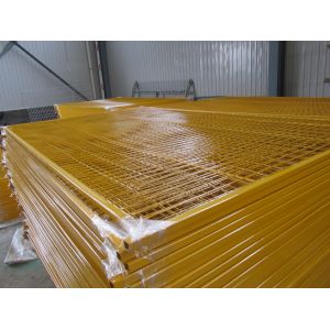 Buy cheap H8’/2430mm*W10’/3048mm temp fence1.2"/30mm *1.5mm wall thick mesh spacing 2"x4"/50mmx100mm*8gauge powder coated interpon from wholesalers