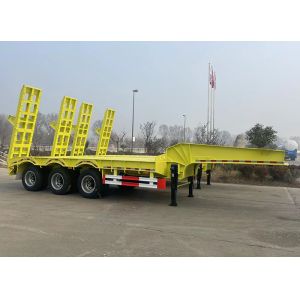 Buy cheap 60 80 100 Tons Lowboy Flatbed Lowbed Gooseneck Truck Semi Trailer With Steel Material from wholesalers