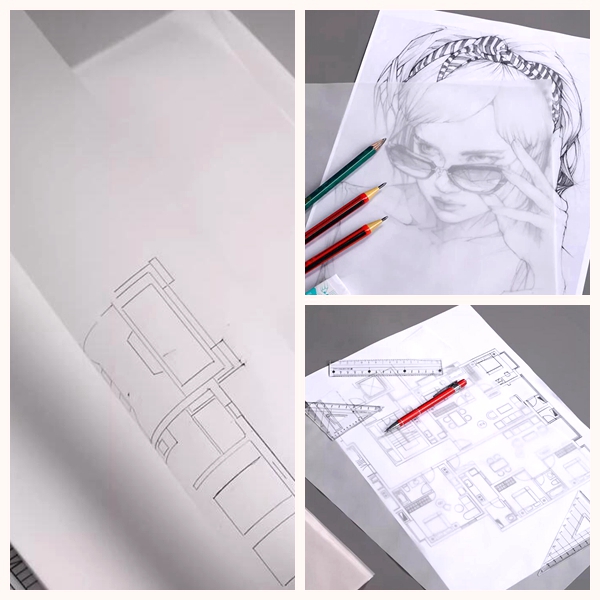 White Tracing Paper 1100mm Roll 50g Sketch And Drafting Paper Roll