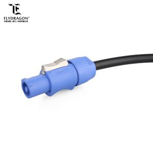 Blue Power Input Male to Female Connector, Panel Mount Connector for Stage Light