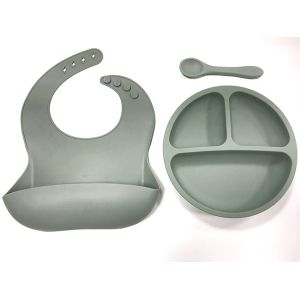 Buy cheap Customized Logo Functional Silicone Baby Bib Silicone Suction Weaning Set product