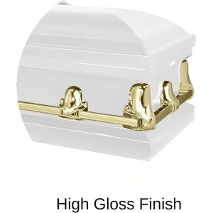 Buy cheap Casket Orion Series Steel Casket (White And Gold) Handcrafted Funeral Casket - White And Gold Finish With White Crepe from wholesalers