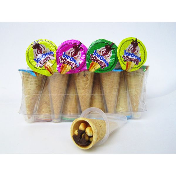 Quality Chocolate Jam With Biscuit Crispy Ice Cream Cone for sale