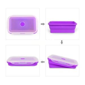 Buy cheap Eco Friendly Odorless Foldable Container Retractile Expandble Storage Food Packaging Bento Vacuum Seal Silicon Bowl from wholesalers