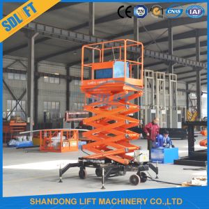 4 wheels Mobile Scissor Lift Aerial Work Lift Platform with CE Certificate