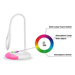 Dimmable Rgb Led Desk Lamp Touch Control 360° Angle Adjustable Portable Design