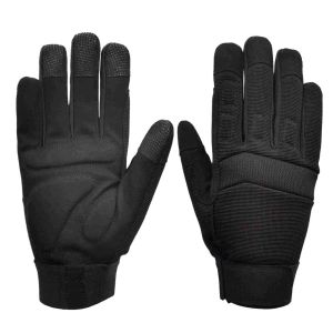 Synthetic Leather Mechanic Glove Padding On Palm Breathable Mesh Knuckle