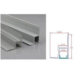 Buy cheap LED aluminum extrusion profiles milky diffuser for led strips A4535 for ceiling Decoration CE LED Aluminium profile from wholesalers