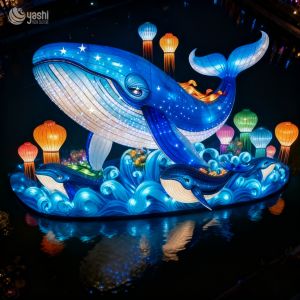 Buy cheap Zoo Theme Park Decorative Lanterns, Blue Whale Family Lantern, Night Water Scene Decorative Lanterns from wholesalers