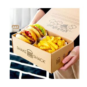 Buy cheap Fast food grade packaging burger box customized French fries and fried chicken takeaway burger box from wholesalers