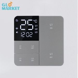 Buy cheap Glomarket Smart Tuya Wifi Button Wall Switch Remote/Voice Alexa/Timer Control With Lcd Screen Temperature and Humidity from wholesalers