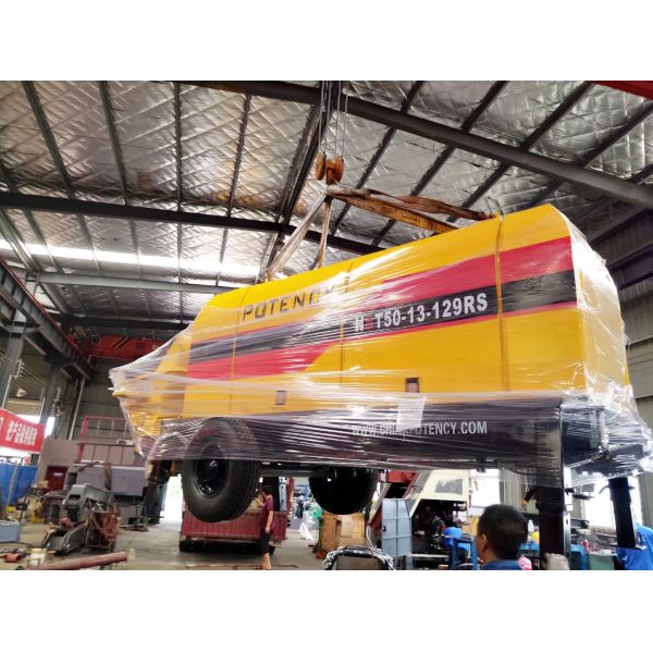 Quality Max.Theoretical Horizontal Reach 810m Trailer Concrete Pump HBT50.13.129RS for Heavy-Duty Applications for sale