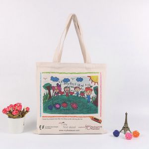 Handheld Personalised Canvas Tote Bags / Custom Made Promotional Cotton Tote