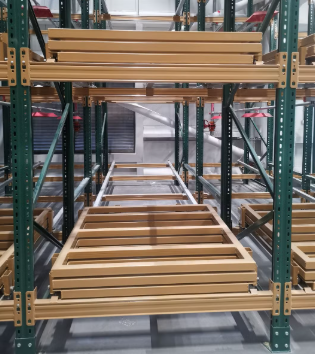 Buy cheap 50mm 75mm Pitch Push Back Pallet Racking Heavy Duty For Warehouse Storage from wholesalers