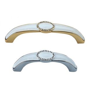 Buy cheap Gold Plated Crystal Door Pulls Gorgeous 96mm Chrome With Shiing Crystal Dresser  Knobs from wholesalers