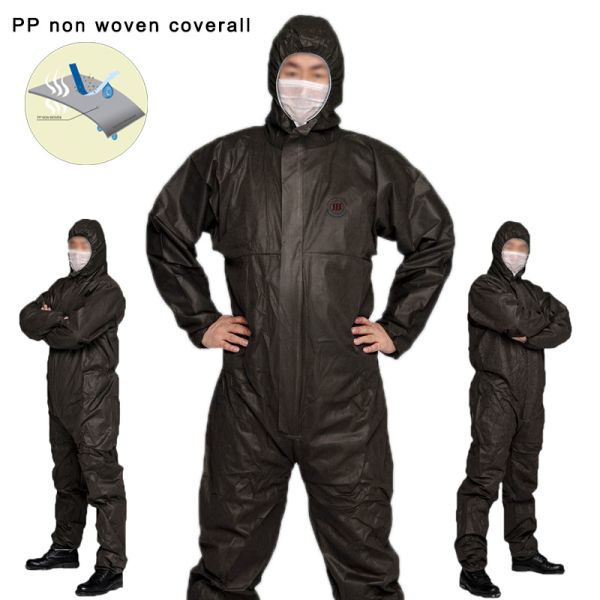 Pp Non Woven Construction Feeding Agriculture Disposable Coverall Breathable Grey Color
