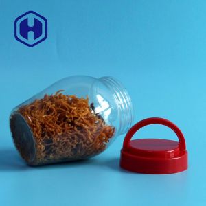Canned Food Packaging Plastic Pickle Jars 590ml Screw Top Lids Customized Shape