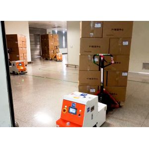 Buy cheap Single Way Tugger AGV Cart With Multi Site Stopping Function 24 Hours Workable from wholesalers