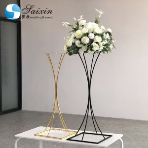 Buy cheap 160CM wedding standing flower arrangements square gold black white from wholesalers