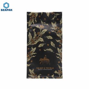 140 Mic Flat Bottom Side Gusset Valve Sealed Coffee Bag