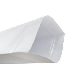 Custom Logo Flat Bottom Pouch With Window Zipper For Food Snack Nuts White Kraft