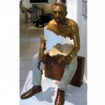 Buy cheap Interior Landscape Design Bronze Statue Sitting Man Sculpture Long Life Time from wholesalers