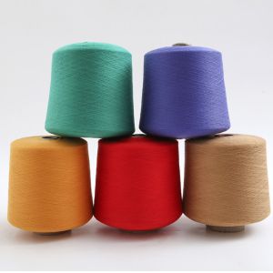 Buy cheap Smooth Surface Hank Semi Dull Polyester Yarn 40 / 2 50 / 3 Good Elasticity from wholesalers