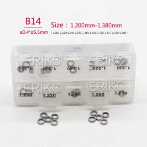 China ERIKC B14 Diesel Fuel Injector Washers Diesel Engine Injector Shims 100 Piece Size 1.20mm-1.58mm for Bosch on sale