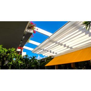 Buy cheap Rainproof PVC Retractable Roof Pergola Pavilion Motorized Remote Control System from wholesalers