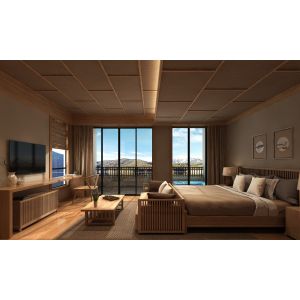 Buy cheap Luxury Hotel Guest Room Furniture oak veneer double bed OEM ODM welcome from wholesalers