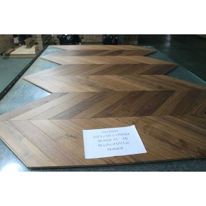 Buy cheap Natural Walnut Engineered Wood Chevron Flooring Brushed UV Lacquer from wholesalers