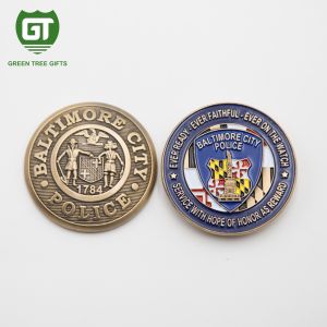 3D effects Police challenge Coin with silver plating challenge coin