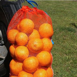 Small White Plastic Leno Net Onion Sack with Draw String Custom Order Accepted