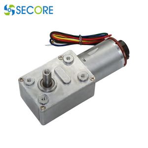 Hall Encoder Dc Worm Gear Motor 180rpm 24V Dual Phase 12W With Self Lock