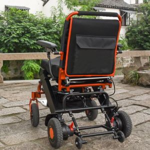 China Lithium Battery Lightweight Electric Wheelchair Foldable With Rigid PU Tyre on sale