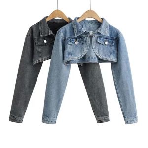 Buy cheap Factory Customized Summer Crop Tope Sporty Full-Length Sleeve Denim Jacket from wholesalers