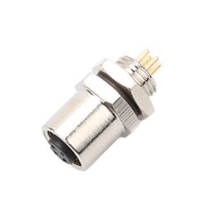 Buy cheap M5 Code A Female Connector 4Pin Panel Flange PCB Socket IP67 from wholesalers