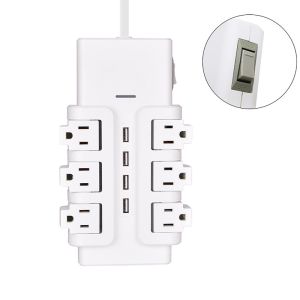 Buy cheap 6 outlet UL and CUL Tested Power Strip 1.5ft 3*14SJT Cord with Switch, Surge Protector 4USB Adapter from wholesalers