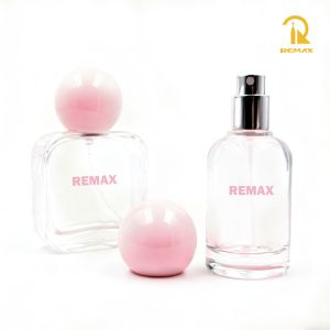 Buy cheap 50ml Clear Glass Perfume Bottle with Round Cap and Screw Neck Refillable Design from wholesalers