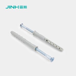 Buy cheap JH-12015 8x60mm Plastic Expansion Anchor Bolt With Screw Gray Expanding Plastic Screw Anchors from wholesalers