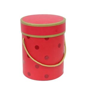 OEM-Customized logo printing Cardboard box Red Cylindrical children's toy gift