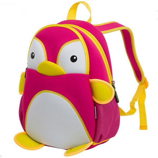 Quality 3D Cartoon Penguin Kids Travel Backpack Neoprene Waterproof for sale