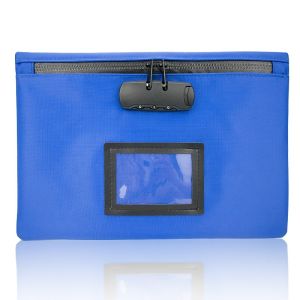 Polyester ODM Multi Function Zipper Bank Bags Reusable With ID Window