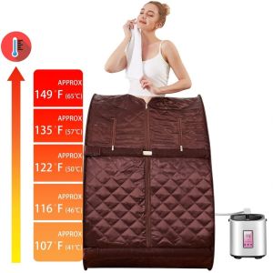 Buy cheap Portable Personal Indoor Spa Sauna Tent Computer Control Panel Computer Control Panel Steam Remote Control One Person Sauna for Home Relaxation Therapeutic Detox from wholesalers