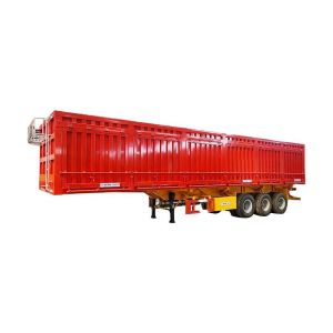 Truck Trailer 3 Axles Dry Van Cargo Semi Trailer with Side Open Door and Curtain